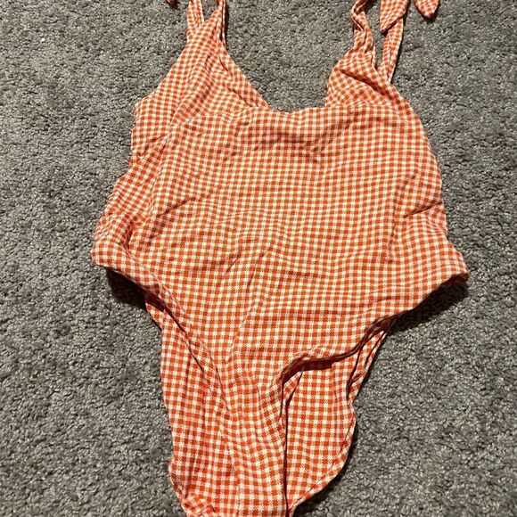 Eberjey Betty Noelle Tie Shoulders Swimsuit sz S Gingham  $169 - Picture 4 of 8